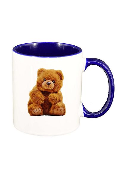 INOVATIX Personalized white mug, Teddy, dark blue interior, D236, INOVATIX®. 330ml