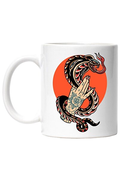 INOVATIX Cana alba personalizata, Sarpe, Cobra, Cerc, Mana, Tatuaje, Floare, ...