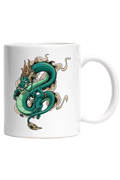 INOVATIX Cana alba personalizata, Dragon, Fum, Nor, Asiatic, INOVATIX®. 330ml