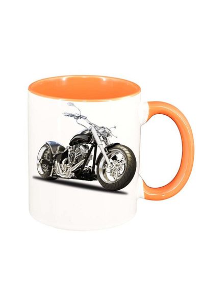 INOVATIX Personalized white mug, Motor, orange interior, D49, INOVATIX®. 330ml