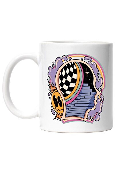 INOVATIX Cana alba personalizata, Arta Abstracta, Cap, Scari, Spatiu, Stele, ...