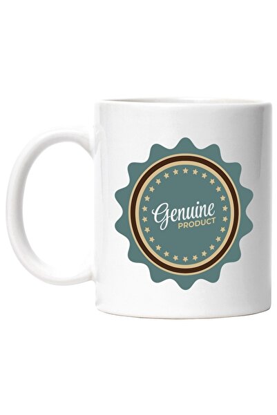 INOVATIX Cana alba personalizata, Mesaj In Engleza Genuine Product, Stele, In...