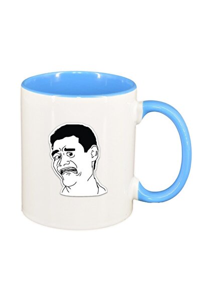 INOVATIX Cana alba personalizata, Meme - Harold, interior albastru, D1401, IN...