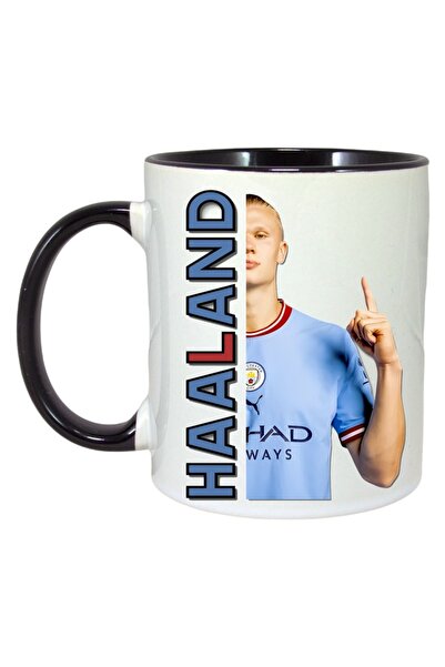 INOVATIX Εξατομικευμένη Λευκή Κούπα, Haaland Best City Team, Μαύρη Λαβή και Ε...