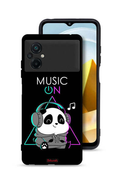 Tolwak غطاء حماية لهاتف Xiaomi Poco M5 4G بطبعة موسيقى الباندا