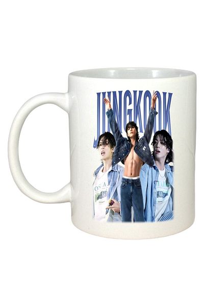 INOVATIX Personalized White Mug, Jungkook Band 2, White Handle and Interior, ®. 330ml