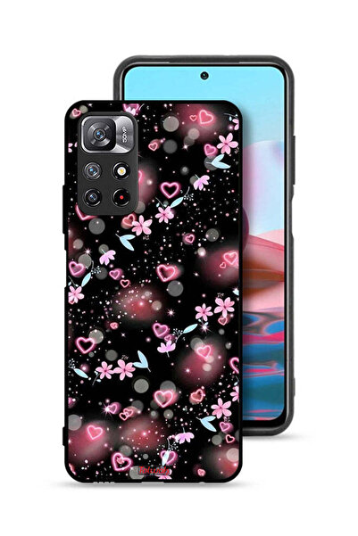 Tolwak غطاء حماية لهاتف شاومي ريدمي نوت 11 4G بنقشة قلوب وزهور صغيرة