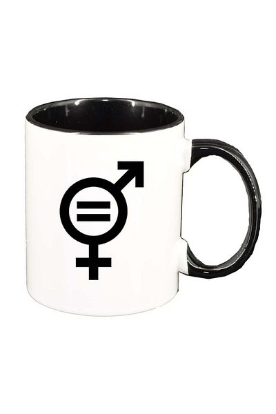 INOVATIX Personalized white mug, Gender Sign, black interior, D989, INOVATIX®. 330ml