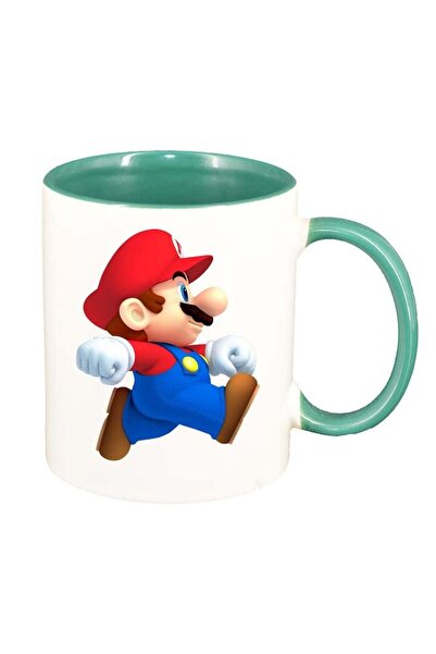 INOVATIX Cana alba personalizata, Mario, interior verde, D23, INOVATIX®. 330ml