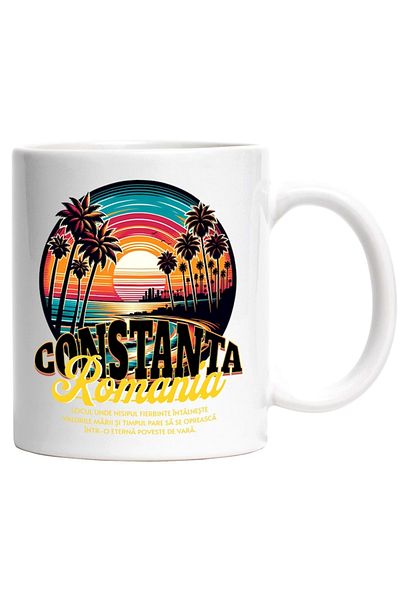 INOVATIX Personalized white mug, Constanta Beach, Romania, INOVATIX®. 330ml