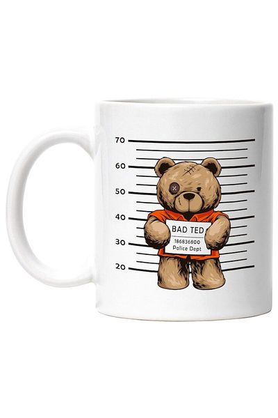 INOVATIX Personalized white mug, Teddy Bear, Prison, Police, INOVATIX®. 330ml