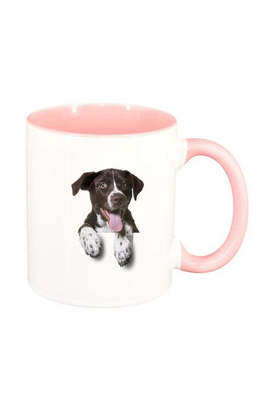 INOVATIX Cana alba personalizata, Dog, interior roz, D354, INOVATIX®. 330ml