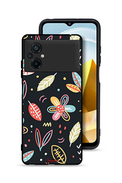 Tolwak Xiaomi Poco M5 4G Protective Case Cover Flowers And Leaves Abstract Art