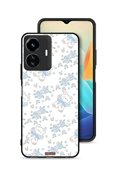 Tolwak غطاء حماية لهاتف Vivo Y77e 5G برسومات دب لطيف وزهور