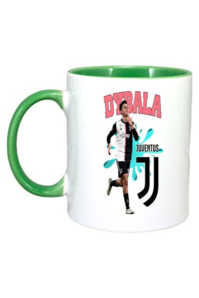 INOVATIX Cana Alba Personalizata, Dybala Juventus, Maner Si Interior Verde, ®. 330ml