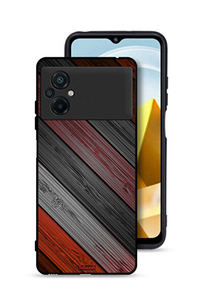 Tolwak غطاء حماية لهاتف Xiaomi Poco M5 4G بنمط خشبي ملون