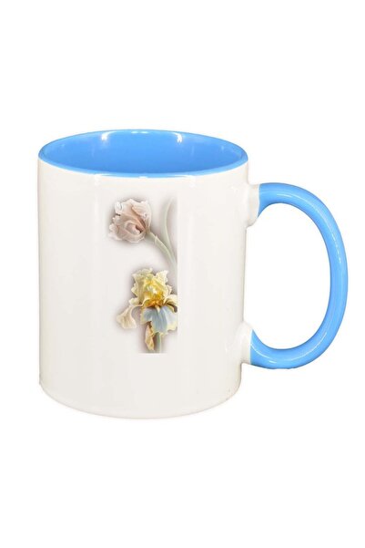 INOVATIX Cana alba personalizata, Floare, interior albastru, D254, INOVATIX®....