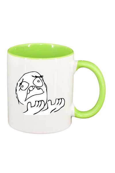 INOVATIX Personalized white mug, Meme Why, light green interior, D1021, INOVATIX®. 330ml