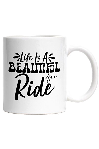 INOVATIX Cana alba personalizata, ul Viata e o plimbare frumoasa cu bicicleta...