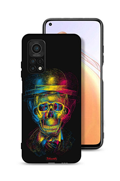 Tolwak غطاء حماية لهاتف Xiaomi Mi 10T 5G بتصميم جمجمة وقبعة ملونة وفن خيالي
