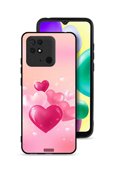 Tolwak Xiaomi Redmi 10C Protective Case Cover Beautiful Hearts Art
