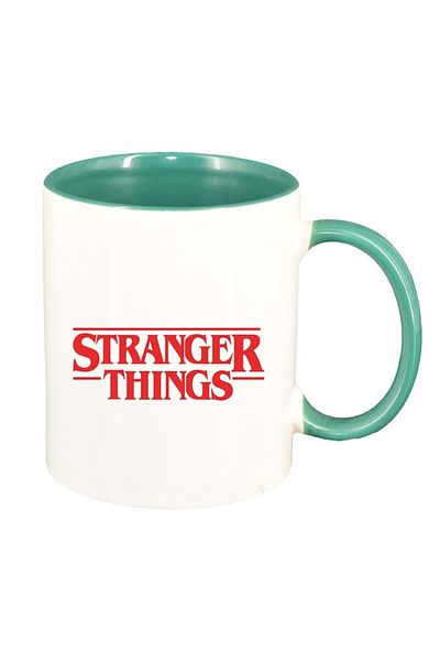 INOVATIX Husă albă personalizată, Stranger Things, interior verde, D1295, INOVATIX®. 330ml