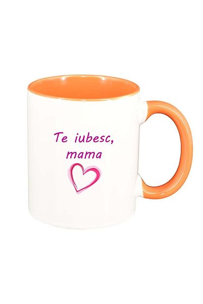 INOVATIX Personalized white mug, I love you..., orange interior, D1023, INOVATIX®. 330ml