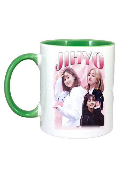 INOVATIX Cana Alba Personalizata, Formatia/trupa Jihyo 3, Maner Si Interior Verde, ®. 330ml