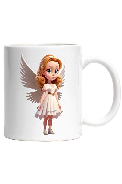 INOVATIX Cana alba personalizata, Fetita, Inger, Rochie, Aripi, Religie, INOV...