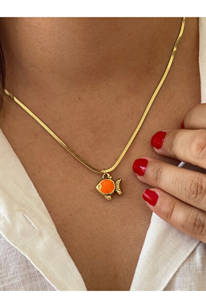 Rupen Kraft قلادة سمكة من الفولاذ الجراحي 316L، قلادة سلسلة إيطالية من الفولا...