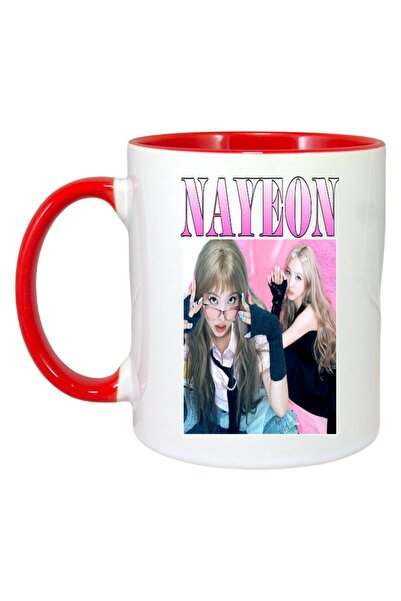 INOVATIX Cana Alba Personalizata, Formatia/trupa Nayeon, Maner Si Interior Rosu, ®. 330ml