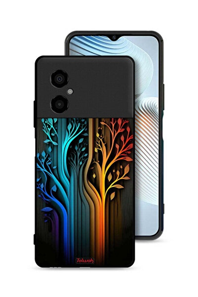 Tolwak Xiaomi Poco M4 5G Protective Case Cover Tree Leaves Art