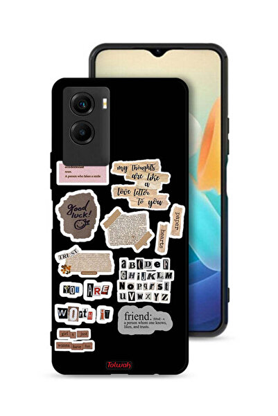 Tolwak غطاء حماية لهاتف Vivo Y55s 5G (2021) مع ملصقات اقتباسات الحظ السعيد