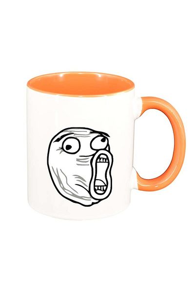 INOVATIX Personalized white mug, Meme, orange interior, D135, INOVATIX®. 330ml