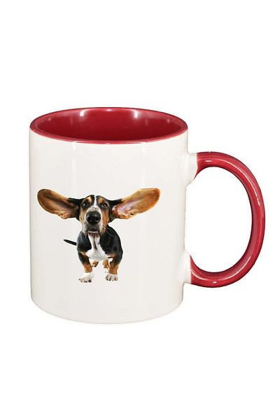 INOVATIX Personalized white mug, Dog, red interior, D181, INOVATIX®. 330ml