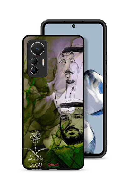 Tolwak غطاء حماية لهاتف شاومي 12 لايت - ملصق فني للملك سلمان وولي العهد محمد