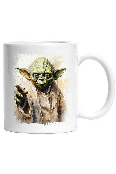 INOVATIX Personalized white mug, Yoda, Star Wars, Fictional Character, Sci Fi, Jedi, INOVATIX®. 330ml