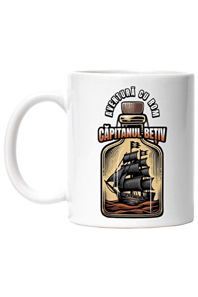INOVATIX Personalized white mug, Rum Adventure, Drunk Captain, alcohol, INOVATIX®. 330ml