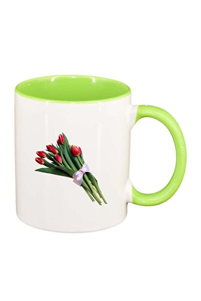 INOVATIX Cana alba personalizata, Tulip, interior verde deschis, D362, INOVAT...