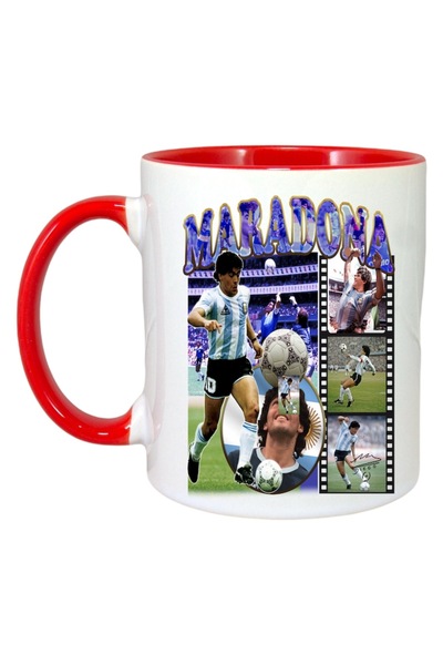 INOVATIX Cana Alba Personalizata, Maradona Diego Collage, Maner Si Interior R...