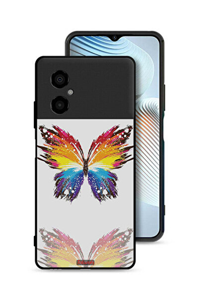 Tolwak غطاء حماية لهاتف Xiaomi Poco M4 5G بخلفية بسيطة وفن رقمي وبساطة الفراشة