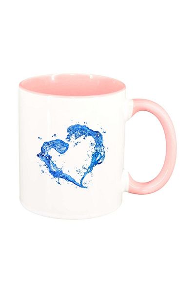 INOVATIX Personalized white mug, Heart, pink interior, D235, INOVATIX®. 330ml