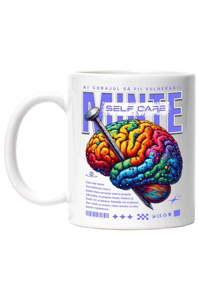 INOVATIX Cana alba personalizata, Minte si Self Care -Ai Curajul sa fii Vulne...
