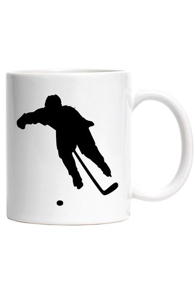 INOVATIX Personalized white mug, for hockey enthusiasts - puck stick player, INOVATIX®. 330ml