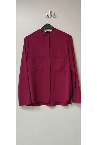 EVRA Judge Collar Spanish Sleeve Blouse with Chest Pocket