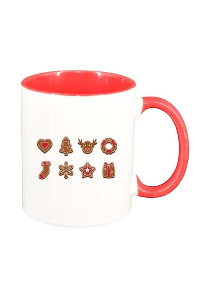 INOVATIX Personalized white mug, Merry Christmas, red interior, D1534, INOVATIX®. 330ml