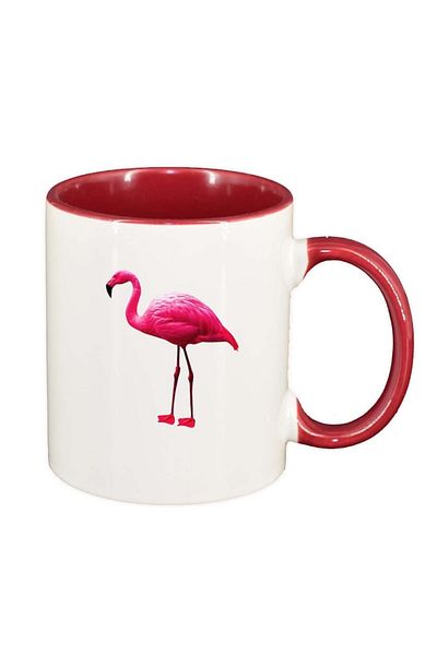 INOVATIX Personalized white mug, Pelican, red interior, D419, INOVATIX®. 330ml