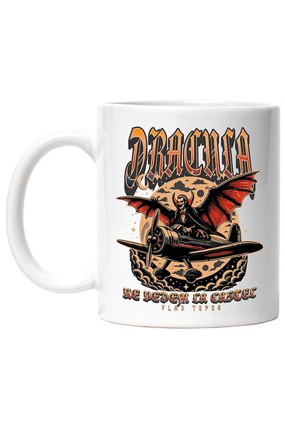 INOVATIX Personalized white mug, Dracula-See you at Vlad Tepes castle, INOVATIX®. 330ml