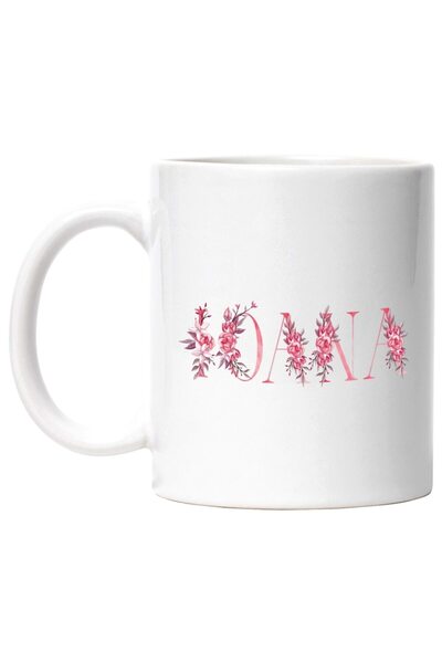 INOVATIX Cana alba personalizata, Numele Ioana, Floral, Colorat, Creativ, Fru...