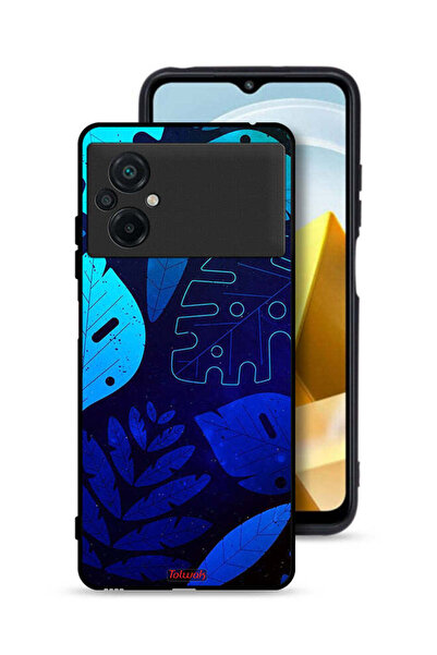 Tolwak Xiaomi Poco M5 4G Protective Case Cover Leaves Pattern